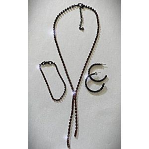 3 Piece Amber Crystal Jewelry Set